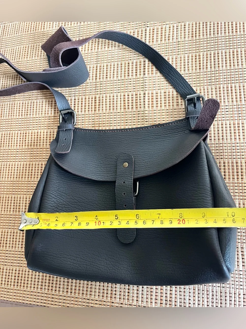 Everyday Pebbled Leather Crossbody Bag - Dark Brown Brand New - Picture 16 of 17